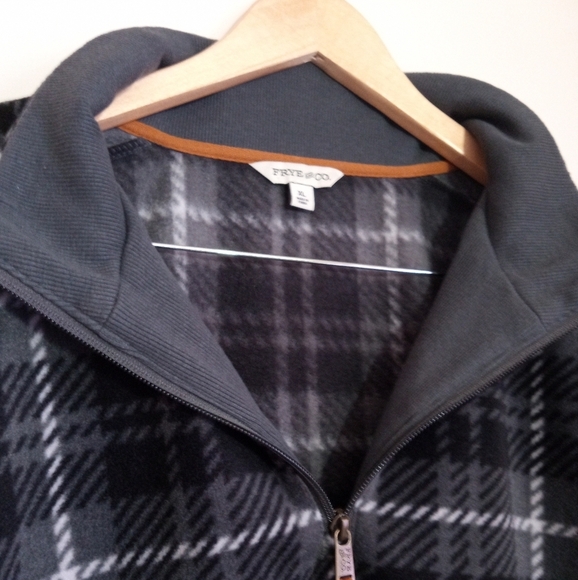 Frye & Co plaid half zip fleece pullover top men's size Xlarge NWT - Picture 5 of 8